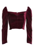 Topshop Velvet Sweetheart Neck Top