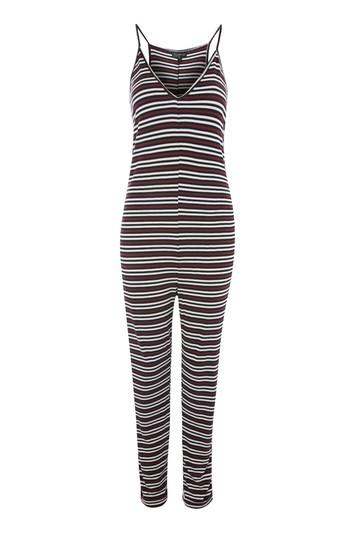 Topshop Stripe Jersey Jumpsuit