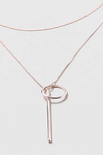 Topshop *circle And Stick Multirow Necklace