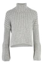 Topshop Chunky Wide Ribbed Roll Neck Jumper