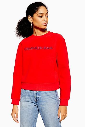 Topshop Fleece Sweatshirt By Calvin Klein