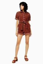 Topshop Tall Seattle Button Cord Romper