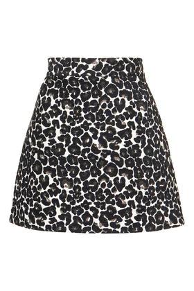 Topshop Jaquard Animal A-line Skirt