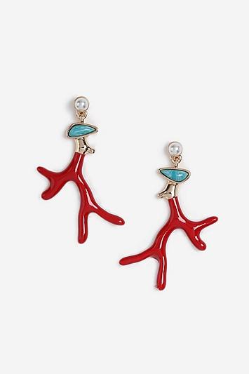 Topshop Coral Reef Drop Earrings
