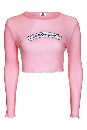 Topshop *glitter Mesh Crop Top By Ragged Priest