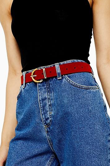 Topshop Rust Suede Bamboo Belt