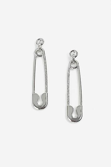 Topshop *mega Safety Pin Drop Earrings