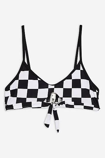 Topshop Checkboard Bikini Top