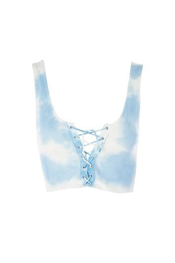 Topshop Tie Dye Lace Up Bralet