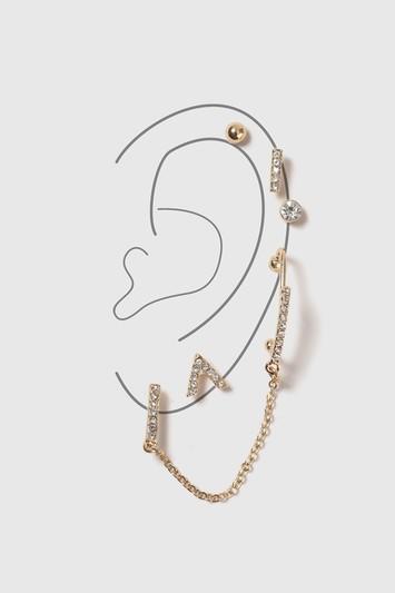 Topshop Rhinestone Mixed Shape Earrings Multipack