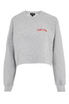 Topshop Amour Embroidered Sweat Top