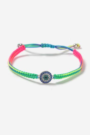 Topshop Adjustable Woven Rhinstone Bracelet