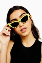 Topshop Milly Neon Slim Feline Sunglasses