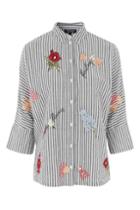 Topshop Embroidered Seersucker Floral Shirt