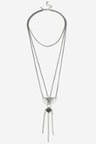 Topshop Multi-row Chain Drop Pendant Necklace