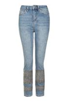 Topshop Moto Limited Edition Stone Encrusted Straight Leg Jeans