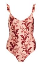 Topshop Floral Print Frill Swimsuit