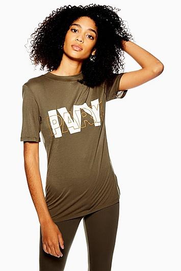 Topshop Layer Logo Fitted T-shirt