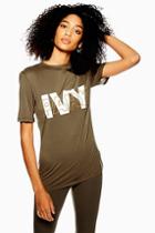 Topshop Layer Logo Fitted T-shirt