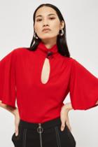 Topshop *keyhole Short Sleeve Top By Style Mafia