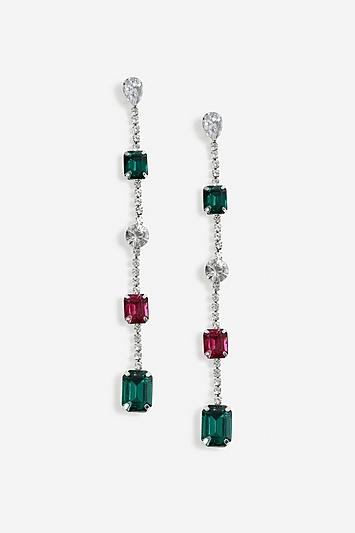 Topshop *gemset Station Drop Earrings
