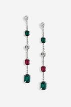 Topshop *gemset Station Drop Earrings