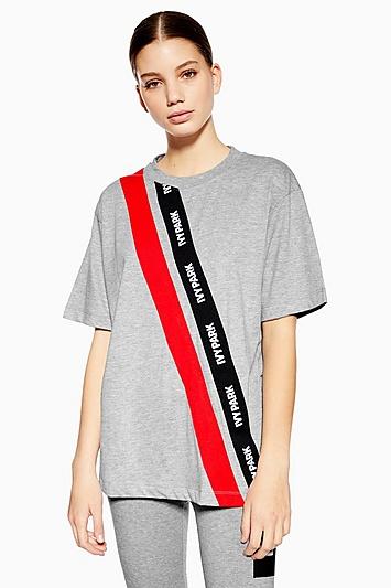 Topshop Asymmetric Tape Logo T-shirt By Ivy Park