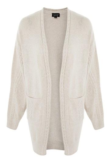 Topshop Cable Detail Knit Cardigan