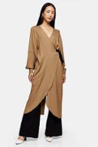 *camel Wrap Dress By Topshop Boutique