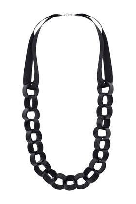 Topshop Faux Leather Circle Rope Necklace