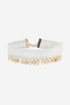 Topshop Embossed Choker With Coin Drop