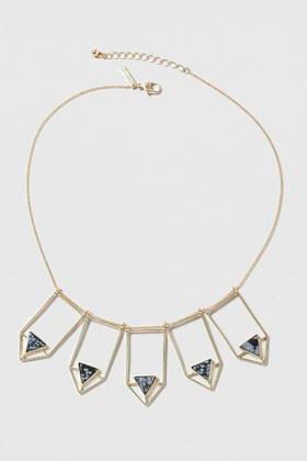 Topshop Semi Precious Arrow Collar Necklace