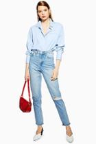 Topshop Bleach Ripped Mom Jeans