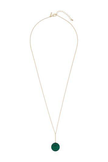 Topshop Semi-precious Green Circle Necklace
