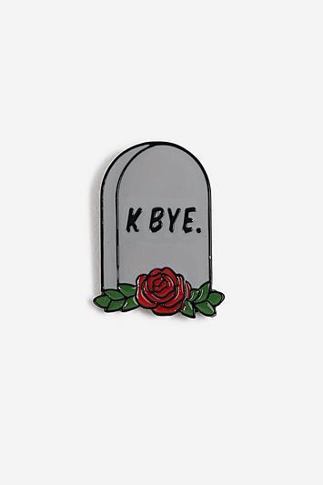 Topshop *'k Bye' Halloween Slogan Brooch