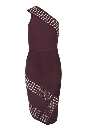 Topshop Eyelet One Shoulder Dress
