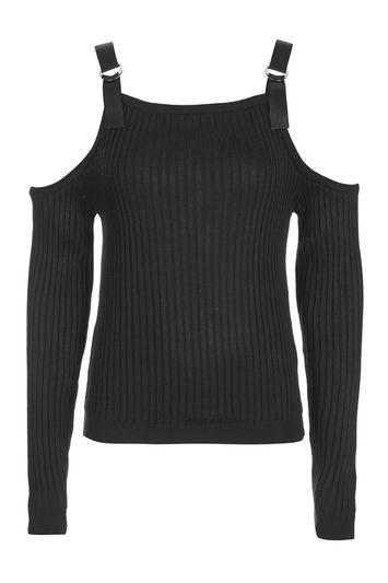 Topshop D-ring Shoulder Ribbed Jumper