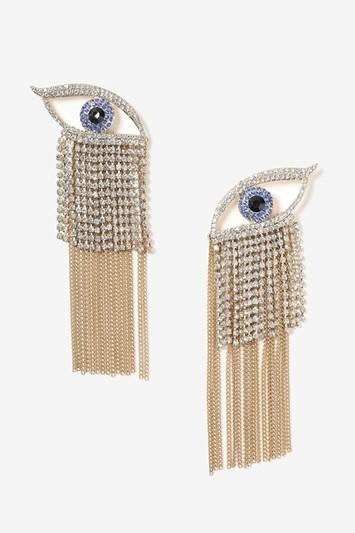Topshop Rhinestone Eye Chandelier Earrings