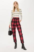 Topshop Petite Check Tapered Trousers