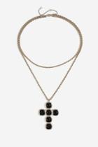 Topshop *gem Cross Multirow Necklace