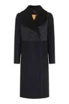 Topshop Quilted Borg Hybrid Wool Coat