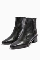 Topshop *wide Fit Margot Leather Mid Boots