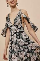Topshop Floral Cold Shoulder Maxi Dress