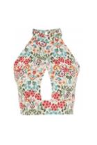 Topshop *floral Print Cross Over Top By Love