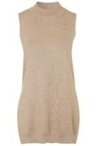 Topshop Sleeveless Two-tone Knit Top