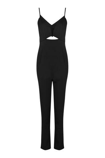 Topshop *oblivion Black Structured Jumpsuit By Wyldr