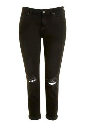 Topshop Petite Black Rip Lucas Jean