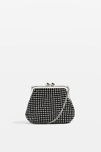 Topshop Taz Diamante Frame Purse