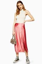 Topshop Lace Trim Bias Midi Skirt