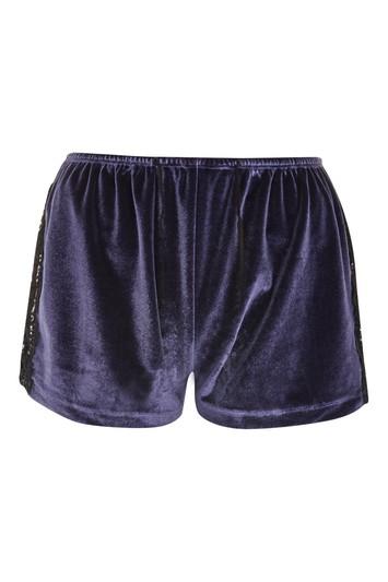 Topshop Lace And Velvet Shorts